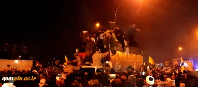 بدرقه با شکوه ابدان مطهر سردار رشید اسلام حاج قاسم سلیمانی و همرزمان مجاهدش توسط مردم انقلابی قم 