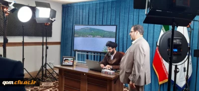 بازدید محمدپور سرپرست مدیریت امور پردیس های استان قم از استودیو ضبط تولید محتوا دروس مجازی