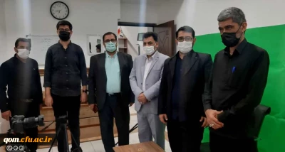 بازدید دکتر علی محمدی معاونت فرهنگی و اجتماعی دانشگاه از مراحل فیلمبرداری و تولید محتوای آموزشی  اربعین مجازی دانشگاه فرهنگیان به میزبانی استان قم