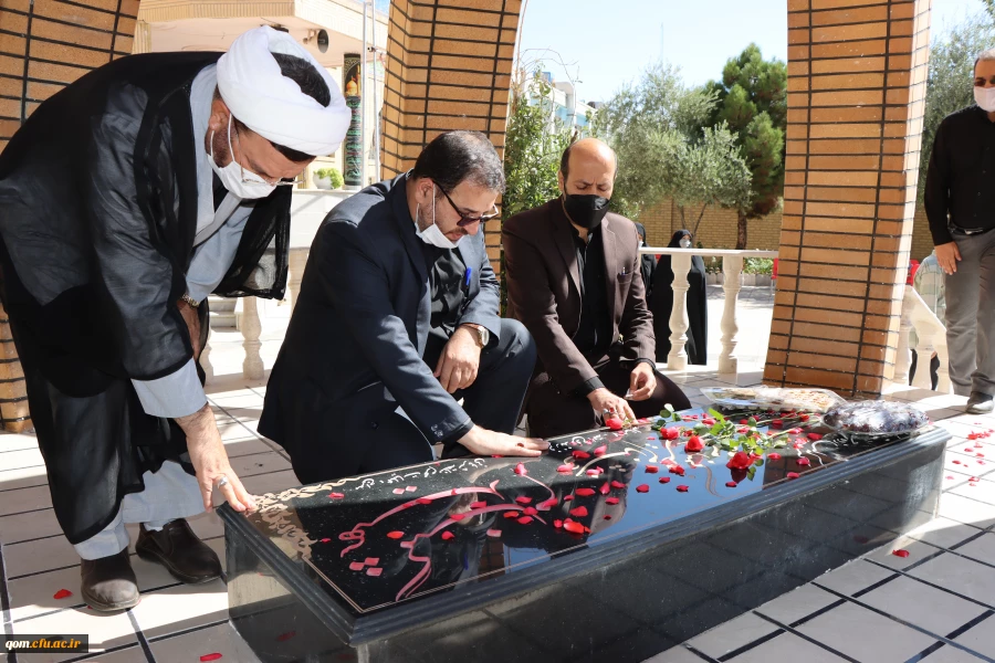 مراسم غبار روبی مزار شهید گمنام پردیس حضرت معصومه(س) و گلزار شهدای قم 6