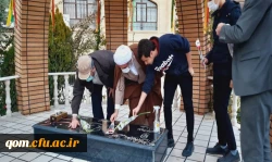 عطرافشانی مزار شهید گمنام دانشگاه فرهنگیان قم 3